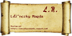 Lánczky Magda névjegykártya